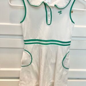 Draper James White Dress with Green Accents